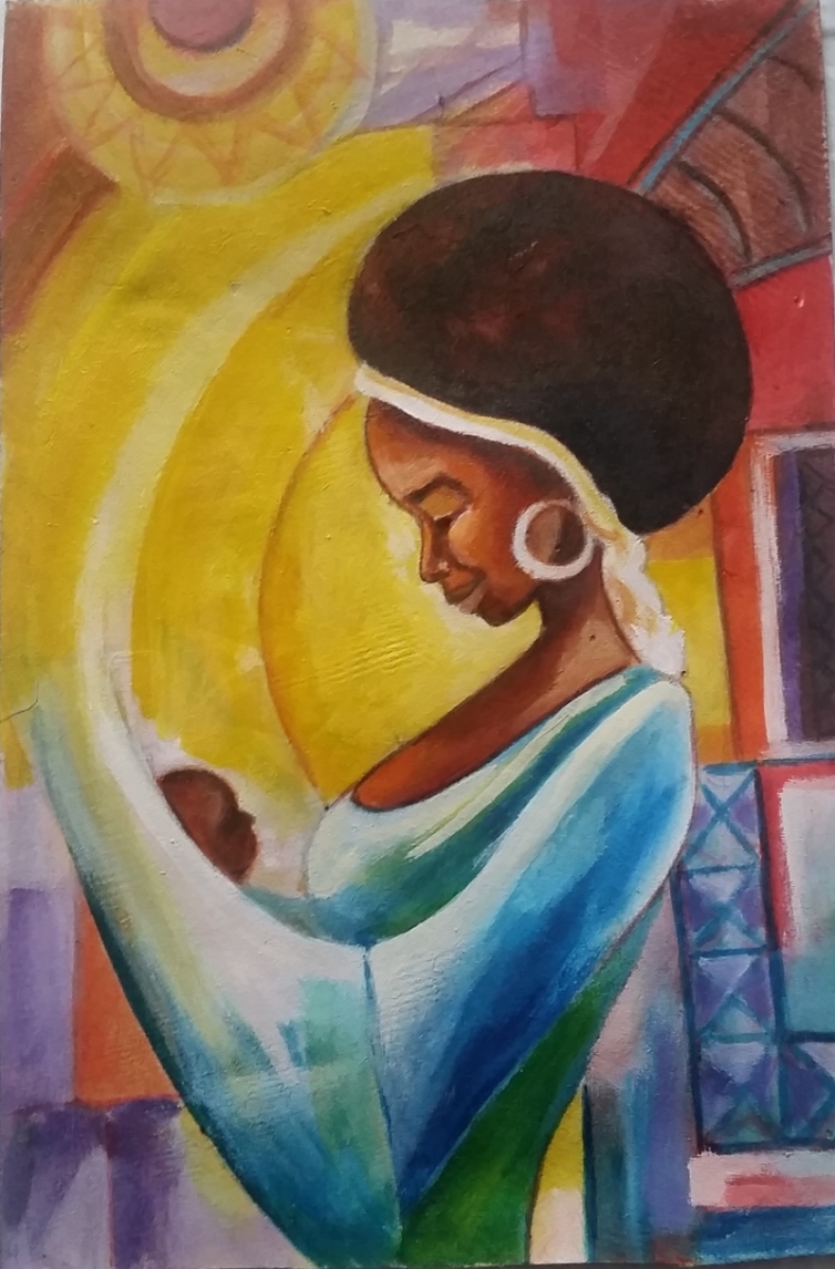painting - mother with child